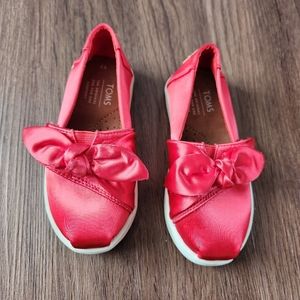Red Satin Toms - size T7